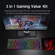 Redragon S107 Gaming Keyboard and Mouse Combo Large Mouse Pad Mechanical Feel RGB Backlit 3200 DPI Mouse for Windows PC (Keyboard Mouse Mousepad Set)