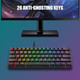 RedThunder 60% Gaming Keyboard, RGB Backlit Ultra-Compact Mini Keyboard, Quiet Ergonomic Water-Resistant Mechanical Feeling Keyboard for PC, MAC, PS4, Xbox ONE Gamer
