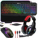 Ritz Gear RGB Gaming Accessories Kit 4-in-1 Rainbow LED Backlight Bundle PC Combo with Multimedia Keyboard, Optical Mouse, Mouse Pad & Headset w/Adapter for Windows 7+ Desktop, Laptop, Xbox & PS4 Ritz Gear RGB Gaming Accessories Kit 4-in-1 Rainbow LED Backlight Bundle PC Combo with Multimedia Keyboard, Optical Mouse, Mouse Pad & Headset w/Adapter for Windows 7+ Desktop, Laptop, Xbox & PS4