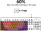 Snpurdiri 60% Wired Mechanical Keyboard, Mini Gaming Keyboard with 61 Red Switches Keys for PC, Windows XP, Win 7, Win 10 (Black-Red, Red Switches)