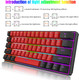 Snpurdiri 60% Wired Mechanical Keyboard, Mini Gaming Keyboard with 61 Red Switches Keys for PC, Windows XP, Win 7, Win 10 (Black-Red, Red Switches)