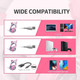 SOMIC G951pink Gaming Headset for PC, PS4, Laptop: 7.1 Virtual Surround Sound, Led Light, Lightweight Headphones and Headset Stand Gaming Headset Holder with Solid Base and Flexible Earphone Hanger