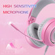 SOMIC G951pink Gaming Headset for PC, PS4, PS5, Laptop, Cat Ear Headphone USB Gaming Headphones with Mic Noise Cancelling, LED Light, 7.1 Virtual Surround Sound for Girls, Women