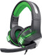 IQ Sound IQ-480G Pro-Wired Gaming Headset with Hi-Fi Stereo Headphones, Comfort, LED Lights, Universal Compatibility, Clear Conversations, in-Line Volume Control, for PC, Xbox, Playstation (Green)