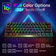 60% Mechanical Gaming Keyboard - 61 Keys Gateron Blue Switch Quiet Office Computer Keyboard - Multi Color RGB Rainbow Led Backlit - Programmable for PC/Windows/Mac/Gamer - USB Wired - Black