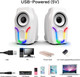 Computer Speakers,2.0 Stereo Volume Control Gaming Speakers with Surround Sound,6 RGB LED Backlit Effect,USB Powered Wired Laptop Speakers with 3.5mm for Desktop Computer/PC/Laptops(White) Computer Speakers,2.0 Stereo Volume Control Gaming Speakers with Surround Sound,6 RGB LED Backlit Effect,USB Powered Wired Laptop Speakers with 3.5mm for Desktop Computer/PC/Laptops(White)