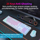 HUO JI Gaming Keyboard USB Wired with Rainbow LED Backlit, Floating Keys, Mechanical Feeling, Spill Resistant, Ergonomic for Xbox, PS Series, Desktop, Computer, PC, Purple Blue HUO JI Gaming Keyboard USB Wired with Rainbow LED Backlit, Floating Keys, Mechanical Feeling, Spill Resistant, Ergonomic for Xbox, PS Series, Desktop, Computer, PC, Purple Blue