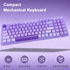 HUO JI Mechanical Gaming Keyboard USB Wired Compact with Number Pad, Purple Led Backlit, Red Switch, Detachable Type C Cable, 94 Keys for PC/Computer/Laptop, Purple and White HUO JI Mechanical Gaming Keyboard USB Wired Compact with Number Pad, Purple Led Backlit, Red Switch, Detachable Type C Cable, 94 Keys for PC/Computer/Laptop, Purple and White