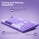 HUO JI Mechanical Gaming Keyboard USB Wired Compact with Number Pad, Purple Led Backlit, Red Switch, Detachable Type C Cable, 94 Keys for PC/Computer/Laptop, Purple and White HUO JI Mechanical Gaming Keyboard USB Wired Compact with Number Pad, Purple Led Backlit, Red Switch, Detachable Type C Cable, 94 Keys for PC/Computer/Laptop, Purple and White