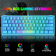 ZIYOU LANG K61 60% Gaming Keyboard Mini Portable with Rainbow RGB Backlit Ergonomic 62Key Layout 19Key Anti-ghosting Mechanical Feel Waterproof USB Wired for PC Mac Windows Gamer Laptop Typists(Blue)
