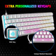 Mechanical Mini RGB Gaming Keyboard and Mouse Combo with Compact 62Key Layout Rainbow Backlight Anti-ghosting 6400DPI Honeycomb Mice Type-C Wired for PC Mac Gamer Laptop Typists DIY(White/Blue Switch)