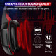 VersionTECH. G2000 Gaming Headset, Bass Surround Gaming Headphones with Noise Cancelling Mic, LED Lights, Soft Memory Earmuffs for PS5/ PS4/ Xbox One Controller/Laptop/PC/Mac/Nintendo NES Games-Red