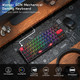60% Percent Keyboard, WK61 Mechanical RGB Wired Gaming Keyboard, Hot-Swappable Keyboard with Black Big Eye PBT Keycaps for Windows PC Gamers - Linear Red Switch