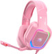 ZIUMIER Z30 Pink Gaming Headset for PS4, PS5, Xbox One, PC, Wired Over-Ear Headphone with Noise Canceling Microphone, LED Flowing RGB Light, 7.1 Surround Sound,Comfortable Earmuffs