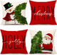 Red Christmas Pillow Covers 18x18 Set of 4 Farmhouse Christmas Decorations Snowman Wreath Santa Claus Tree Merry Christmas Holly Jolly Winter Holiday Decor Throw Cushion Case for Home Couch S22C17