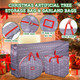 Abbylike 3 Pcs Christmas Tree Storage Bag 65 x 30 x 15'' Set, Christmas Wreath Storage Bag 30'' Grey Snowflake Ornament Storage Container 18'', Xmas Organizer 420d Waterproof Oxford Bags with Handle