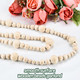 2PCS Wood Beads Garland Christmas, 14.4Feet Wooden Bead Garland for Christmas Tree Decoration, Round Wooden Beads Farmhouse Boho Ornaments for Wall Hanging Home Decor