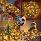 Christmas Garland with Lights, 6.6ft 20 LED Battery Operated Pine Garland with Timer, Lighted Christmas Garland for Mantle Fireplace Stairs Window Table Tree Christmas Kitchen Decor