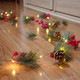 Christmas Garland with Lights, 6.6ft 20 LED Battery Operated Pine Garland with Timer, Lighted Christmas Garland for Mantle Fireplace Stairs Window Table Tree Christmas Kitchen Decor