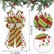 ABTOLS Large Christmas Bows for Wreath, Red Green Glitter Dot Wreath Bows Christmas Red Green Stripe Bows for Front Door, Xmas Burlap Tree Topper Bows for Christmas Indoor Outdoor Decor