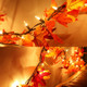 Maple Leaf String Lights Fall Garland Plug in, Autumn Leaf Fairy Lights, Fall Leaves Garland with Decorative Lights for Thanksgiving Harvest Christmas Festival Indoor Outdoor Decoration 12ft 50 Bulbs