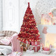 5ft Red Christmas Tree for Home, Office, Party Decoration, Artificial Tinsel Christmas Tree for Xmas Seasonal Holiday Decoration Indoor Outdoor (Red-5ft)