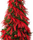 Red Christmas Pampas Grass Garland, 2 Pcs 6.5 Ft Pampas Grass Christmas Tree Garland Hanging Decorations for Xmas Party Indoor Outdoor
