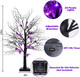 Agusbagli 2 Pack 24 Inch Black Halloween Tree Decor with Timer, Twigs Tree with 24 Purple Lights DIY 12 Spiders & 6 Bats Battery Operated Tabletop Artificial Spooky Tree Halloween Decorations for Home