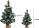 alfyng 4pcs Tabletop Mini Christmas Tree, Simulated Snow Miniature Pine Christmas Trees with Wooden Base for Christmas Decor Xmas Party Home Table Craft Decorations 7.87/11.81 Inch
