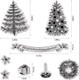 ALIBBON Merry Christmas Clear Stamps for Card Making and Photo Album Decorations, Christmas Tree Stamps, Christmas Wreath Transparent Silicone Stamps for Crafting and DIY Scrapbooking