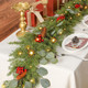 6FT Prelit Christmas Garland Decorations, Realistic Green Cypress Pine Garland with Lights Battery Operated for Mantle Stairs Railing Fireplace Table Indoor Xmas Decor, 6FT