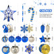 128pcs Christmas Balls Ornaments Set, Shatterproof Plastic Baubles Christmas Flower, Ribbon and Tree Topper for Xmas Tree Holiday Wedding Party Decorations with Hanging Strings, Blue and Gold 128pcs Christmas Balls Ornaments Set, Shatterproof Plastic Baubles Christmas Flower, Ribbon and Tree Topper for Xmas Tree Holiday Wedding Party Decorations with Hanging Strings, Blue and Gold