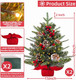 2 Pack 24 Inch Small Christmas Tree with Lights Frosted Thick PE PVC Realistic-Feel Cedar Norfolk Pine Artificial Mini Tabletop Christmas Trees Berries Pinecone Timer Christmas Decoration Indoor Home