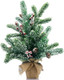 Artificial Mini Christmas Tree, 20" Tabletop Mini Snow Flocked Xmas Pine Tree with Cloth Bag Base & Ornaments for Christmas Holiday Indoor Home Kitchen Dining Table Decoration