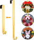 Wreath Door Hanger, Adjustable Wreath Hangers for Front Door from 15 to 25 Inch, Non Scratch Over the Door Hooks, 20lbs Metal Hook Perfect for Heavy Easter Halloween Christmas Wreaths Home Decorations