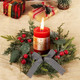 Enlarged Christmas Candle Rings Inner Diameter 4.1 in - 4 Pcs Candle Wreath Holders with Artificial Snow Buffalo Bow Leaves Berries for Xmas Holiday Party Wedding Table Centerpiece Decorations Enlarged Christmas Candle Rings Inner Diameter 4.1 in - 4 Pcs Candle Wreath Holders with Artificial Snow Buffalo Bow Leaves Berries for Xmas Holiday Party Wedding Table Centerpiece Decorations