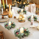 Enlarged Christmas Candle Rings Inner Diameter 4.1 in - 4 Pcs Candle Wreath Holders with Artificial Snow Buffalo Bow Leaves Berries for Xmas Holiday Party Wedding Table Centerpiece Decorations Enlarged Christmas Candle Rings Inner Diameter 4.1 in - 4 Pcs Candle Wreath Holders with Artificial Snow Buffalo Bow Leaves Berries for Xmas Holiday Party Wedding Table Centerpiece Decorations