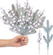 24PCS Christmas Berries Red Stems Evergreen Pine Needles Branches Fake Berry Frosted Pine Picks Greenery Stems for Crafts Wreaths Holiday Decor (White)