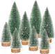 Mini Christmas Trees Christmas Decorations, 8Pcs Tiny Artificial Christmas Tree with Wooden Base, Bottle Brush Trees Christmas Table Decor for Christmas Decor Christmas Party Home