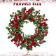 18" Christmas Wreath for Front Door Artificial Wreath with Berry Clusters and Holly Leaves for Christmas Thanksgiving Winter Holiday Decoration
