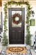 18" Christmas Wreath for Front Door Artificial Wreath with Berry Clusters and Holly Leaves for Christmas Thanksgiving Winter Holiday Decoration