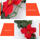 Artibetter Artificial Christmas Garland Red Poinsettia Christmas Garland with Poinsettia Flowers Fairy Fireplace Decor for Xmas Party Winter Wedding 1.7M