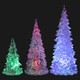 Artibetter Lighted Glass Christmas Tree Figurine 3pcs 7 Color Changing Led Acrylic Holiday Tree Statue Table Top Decor for Xmas Table Centerpieces Window Desk Mantel Fireplace