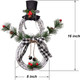 Artiflr 16 x 8 Inch Lighted Christmas Wreath Decoration, Grapevine Wreath with Hat and Bow Snowman Shape Wreath for Front Door Home Wall Decor (White)