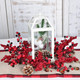 Artiflr 6 Feet Red Berry Garland Clearance, Christmas Garland Wired Stems with Bulk Assorted Large Berries and Berry Clusters Rustic for Holiday Fireplace Table Runner Centerpiece Decor