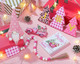 Pink Christmas Tiered Tray Decor 8 PCS Pink Christmas Decorations Indoor - Believe Christmas Wooden Signs & Pink Christmas Gnome Plush Set - Christmas Table Decor Tier for Home Kitchen Mantel