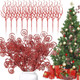 Christmas Tree Decoration, Red Christmas Ornaments, Artificial Candy Glitter Curly Stems Set for Xmas Tree Wreath DIY Crafts Vase (40 Pcs) Christmas Tree Decoration, Red Christmas Ornaments, Artificial Candy Glitter Curly Stems Set for Xmas Tree Wreath DIY Crafts Vase (40 Pcs)