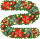 Prelit Artificial Christmas Garland,9FT Christmas Wreath for Christmas Decorations,Christmas Garlands with Lights,Rattan Decorations Xmas for Fireplaces Stairs,Holiday,Wedding Party,Evergreen