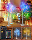 2FT Smart Lighted Birch Tree for Christmas Decorations Indoor, DIY Color Changing LED Tree for Table Decor Chasing Effect App Control, Fairy Lights Spirit Tree Lamp Timer for Home, USB Operated (2PK)