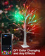 2FT Smart Lighted Birch Tree for Christmas Decorations Indoor, DIY Color Changing LED Tree for Table Decor Chasing Effect App Control, Fairy Lights Spirit Tree Lamp Timer for Home, USB Operated (2PK)